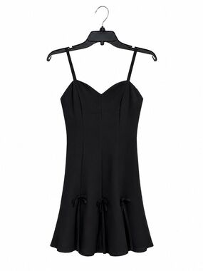 Vintage 579 Extra Femme Black Y2K Mini Dress Size 5 NWT Bow Detail